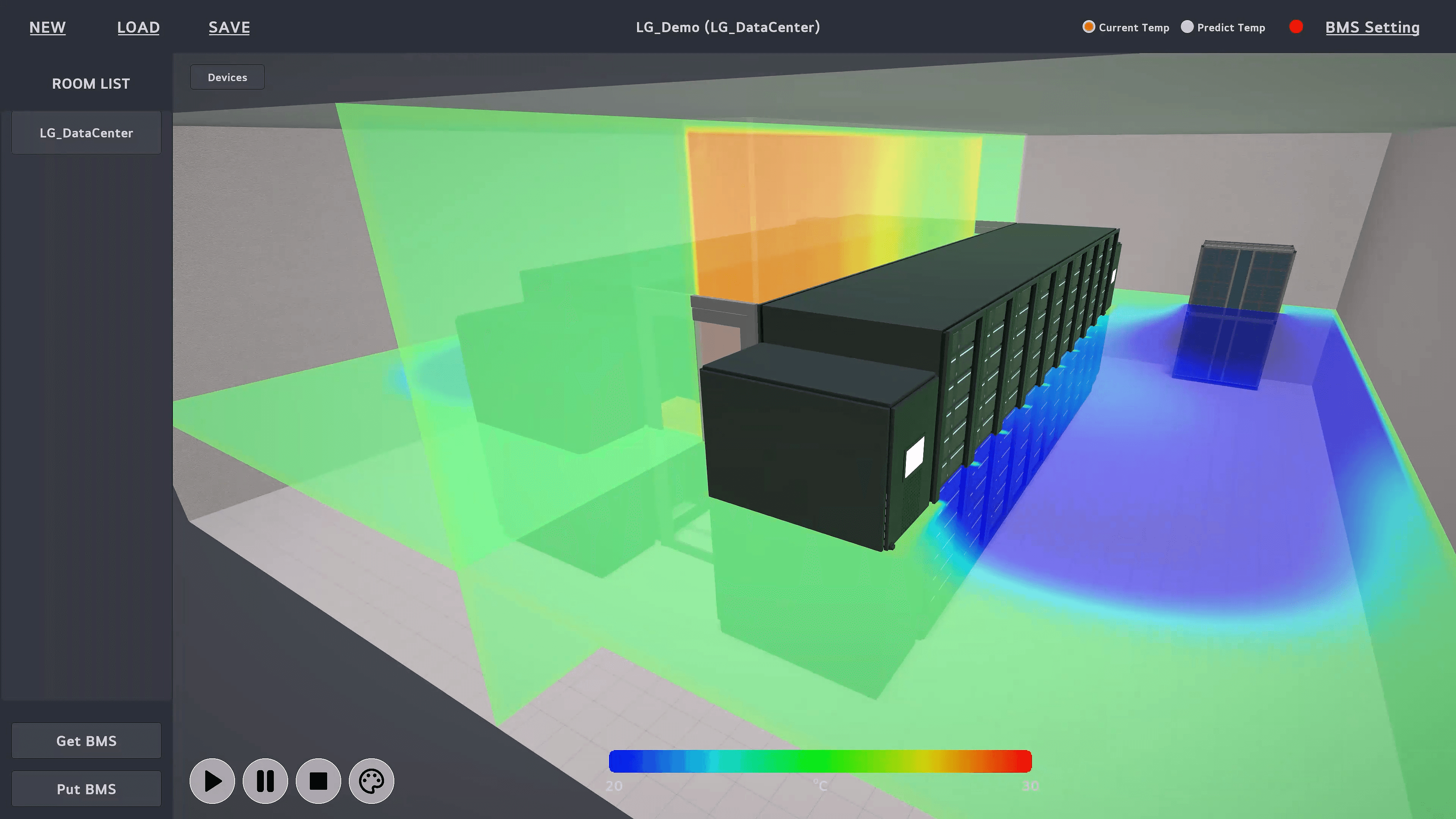 데이터센터 온도 변화 시뮬레이션